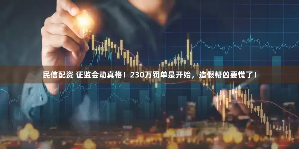 民信配资 证监会动真格！230万罚单是开始，造假帮凶要慌了！